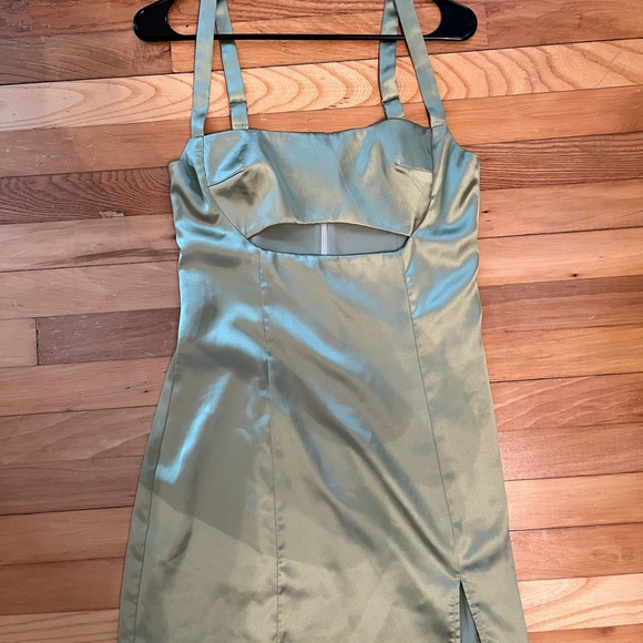 Princess Polly Dresses & Skirts - Princess Polly Satin Mini Dress in Sage Green